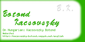 botond kacsovszky business card